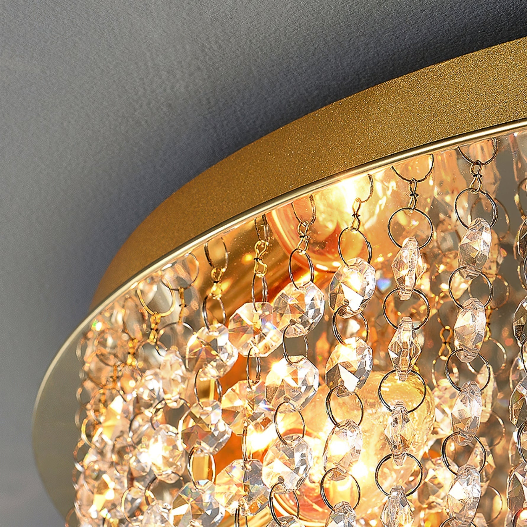 Luxuriöse Deckenlampe aus Kristall und Edelstahl für Wohnzimmer oder Schlafzimmer – Elegante Innenbeleuchtung 5