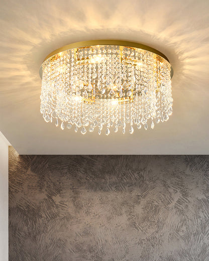 Luxuriöse Deckenlampe aus Kristall und Edelstahl für Wohnzimmer oder Schlafzimmer – Elegante Innenbeleuchtung 8