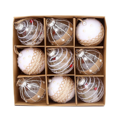 Luxuriöse Weihnachtsbaumkugeln Set – 9er Set in Multicolor aus Glas, 8 cm für Festliche Dekoration 0