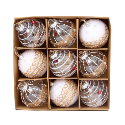 Luxuriöse Weihnachtsbaumkugeln Set – 9er Set in Multicolor aus Glas, 8 cm für Festliche Dekoration 0