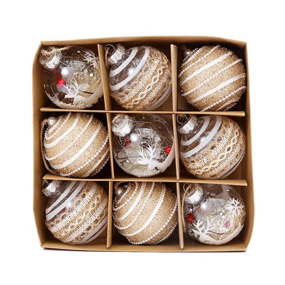 Luxuriöse Weihnachtsbaumkugeln Set – 9er Set in Multicolor aus Glas, 8 cm für Festliche Dekoration 2