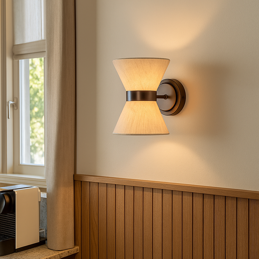 Lysun | Moderne, japanisch inspirierte Wabi Sabi-Wandlampe aus Seide 0