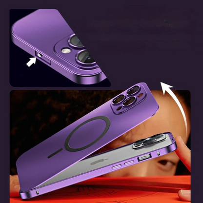 Magnetische Metallhülle für iPhone 14 Pro und iPhone 13 – Dünn, Elegant, Stoßfest, Kompatibel mit MagSafe 6