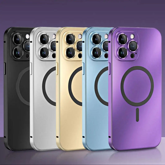 Magnetische Metallhülle für iPhone 14 Pro und iPhone 13 – Dünn, Elegant, Stoßfest, Kompatibel mit MagSafe 7