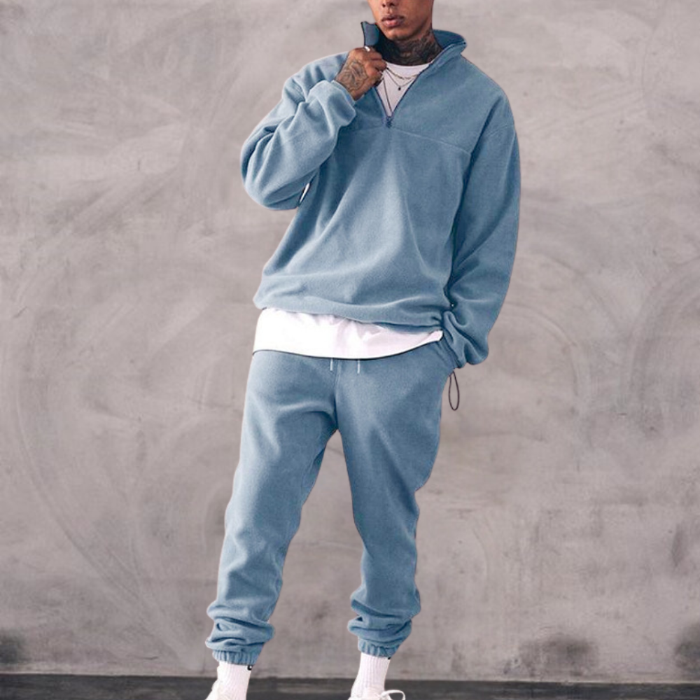 Herren Set 2-teilig Hoodie und Jogginghose aus weichem Fleece für Komfort und Stil-2