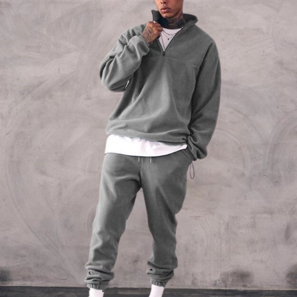 Herren Set 2-teilig Hoodie und Jogginghose aus weichem Fleece für Komfort und Stil-3