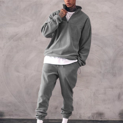 Herren Set 2-teilig Hoodie und Jogginghose aus weichem Fleece für Komfort und Stil-3