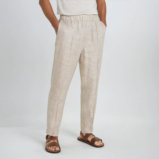 Max | Bequeme Beige Leinenhose Herren 0