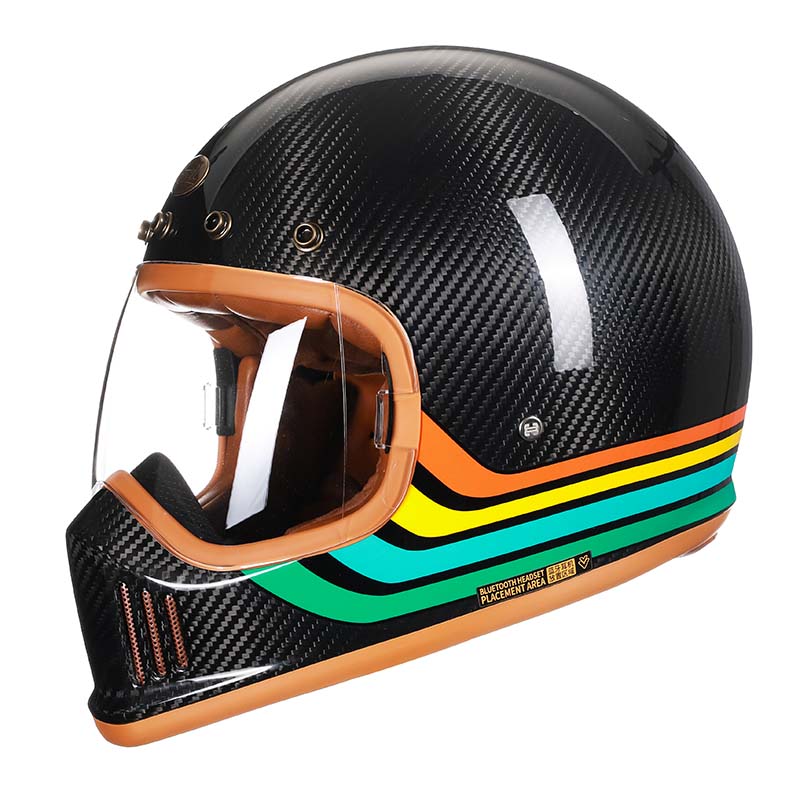 Men's Full Face Motorcycle Helmet Carbon Fiber Lightweight DOT ECE Approved 2