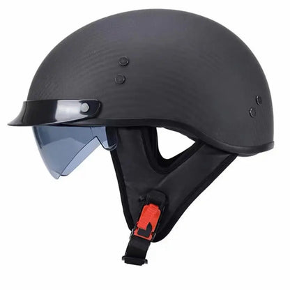 Men’s Half-Face Helmet Carbon Fiber Lightweight Retro Style 7