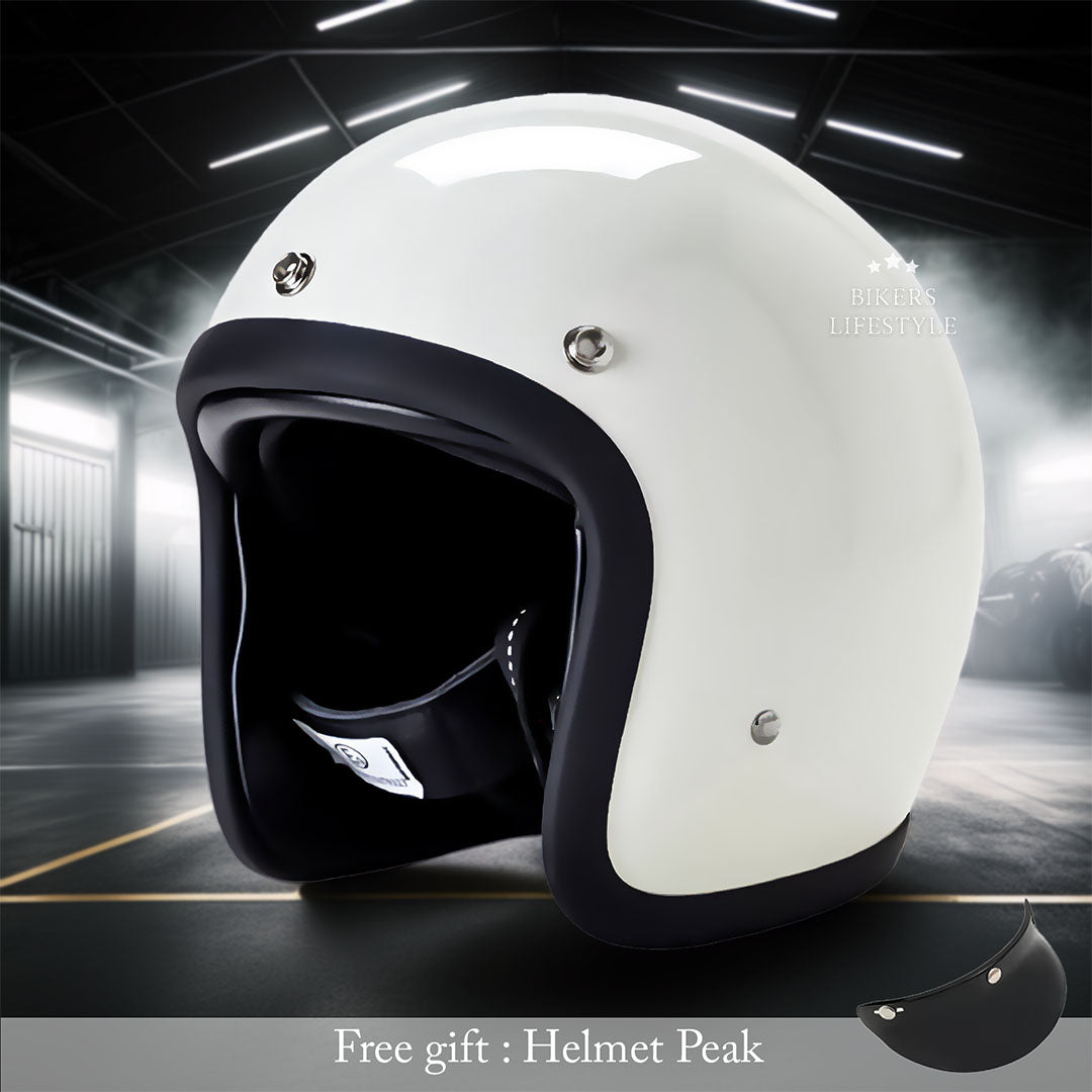 Men’s Low Profile Motorcycle Helmet Vintage DOT ECE Approved Fiberglass 4