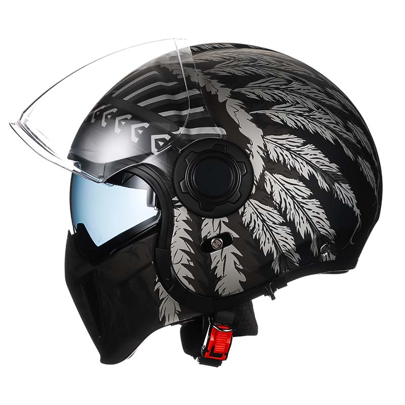 Men’s Motorcycle Helmet Double Lens Vintage Modular ABS 0