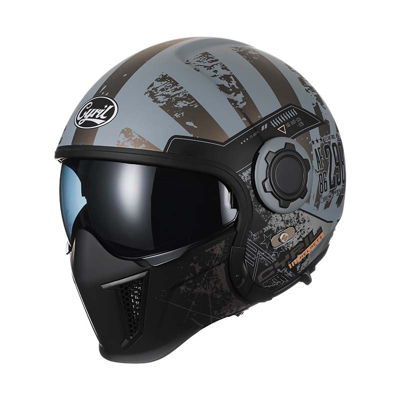 Men’s Motorcycle Helmet Double Lens Vintage Modular ABS 2