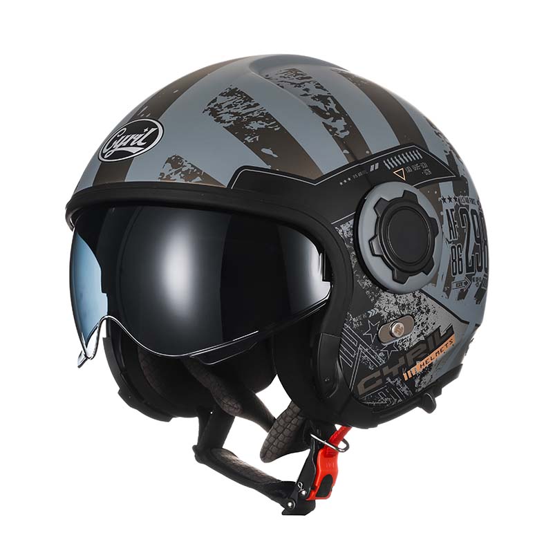 Men’s Motorcycle Helmet Double Lens Vintage Modular ABS 4