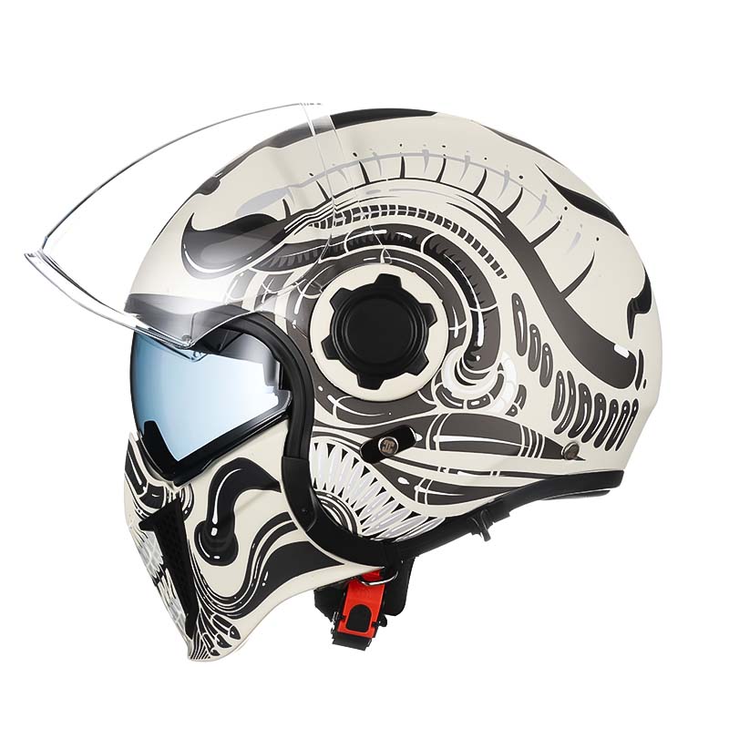 Men’s Vintage Modular Motorcycle Helmet Double Lens DOT ECE Approved ABS Shell 13