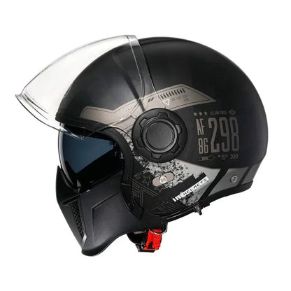 Men’s Vintage Modular Motorcycle Helmet Double Lens DOT ECE Approved ABS Shell 14