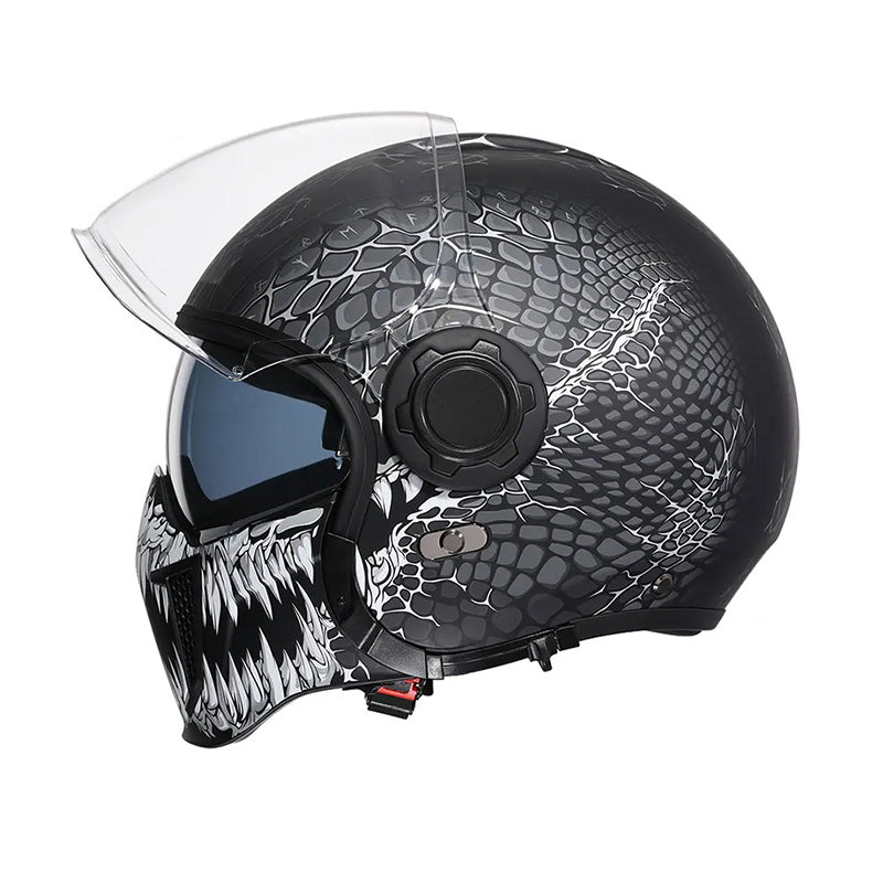 Men’s Vintage Modular Motorcycle Helmet Double Lens DOT ECE Approved ABS Shell 18