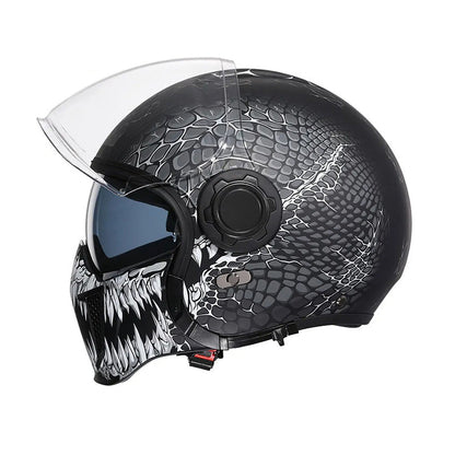Men’s Vintage Modular Motorcycle Helmet Double Lens DOT ECE Approved ABS Shell 18