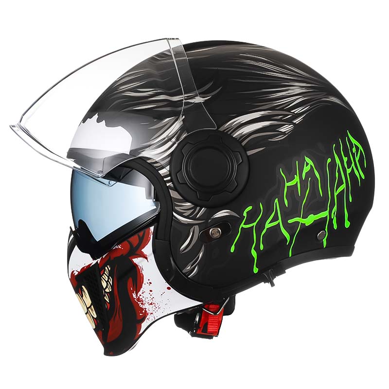 Men’s Vintage Modular Motorcycle Helmet Double Lens DOT ECE Approved ABS Shell 19