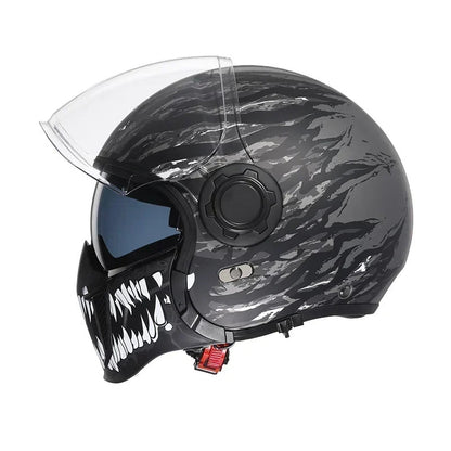 Men’s Vintage Modular Motorcycle Helmet Double Lens DOT ECE Approved ABS Shell 20