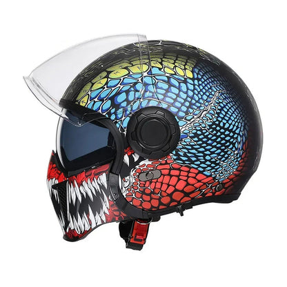 Men’s Vintage Modular Motorcycle Helmet Double Lens DOT ECE Approved ABS Shell 21