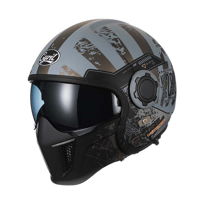 Men’s Vintage Modular Motorcycle Helmet Double Lens DOT ECE Approved ABS Shell 3