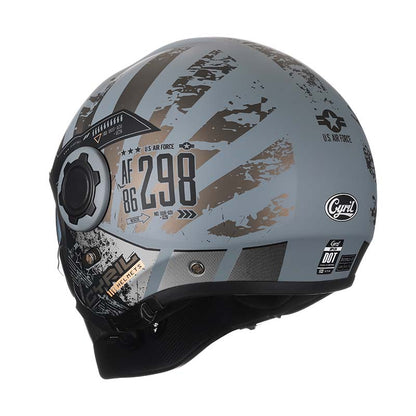Men’s Vintage Modular Motorcycle Helmet Double Lens DOT ECE Approved ABS Shell 4