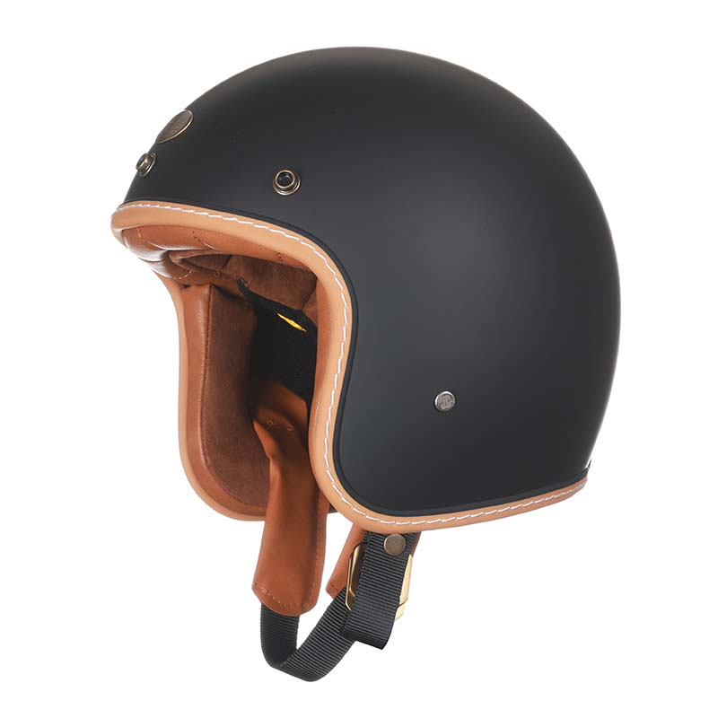 Men’s Vintage Motorcycle Helmet Low Profile DOT ECE Approved 5