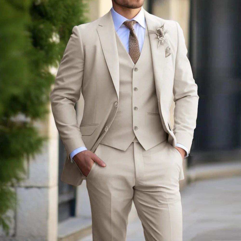 Variant image for Men's 3-Piece Suit Black Size M Polyester-Cotton Blend-11
