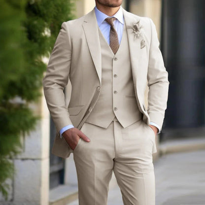 Variant image for Men's 3-Piece Suit Black Size M Polyester-Cotton Blend-11