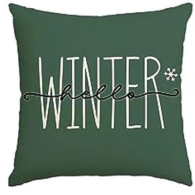 MerryCushion – Grüner Kissenbezug mit festlichem Weihnachtsdruck 45x45 cm 0
