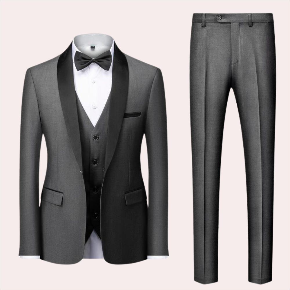 Variant image for Mikkel - Stylish Black Suit for Men, Slim Fit Wedding Suit, 2-Piece Set-13