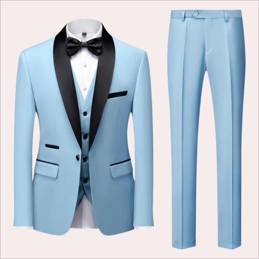 Variant image for Mikkel - Stylish Black Suit for Men, Slim Fit Wedding Suit, 2-Piece Set-25