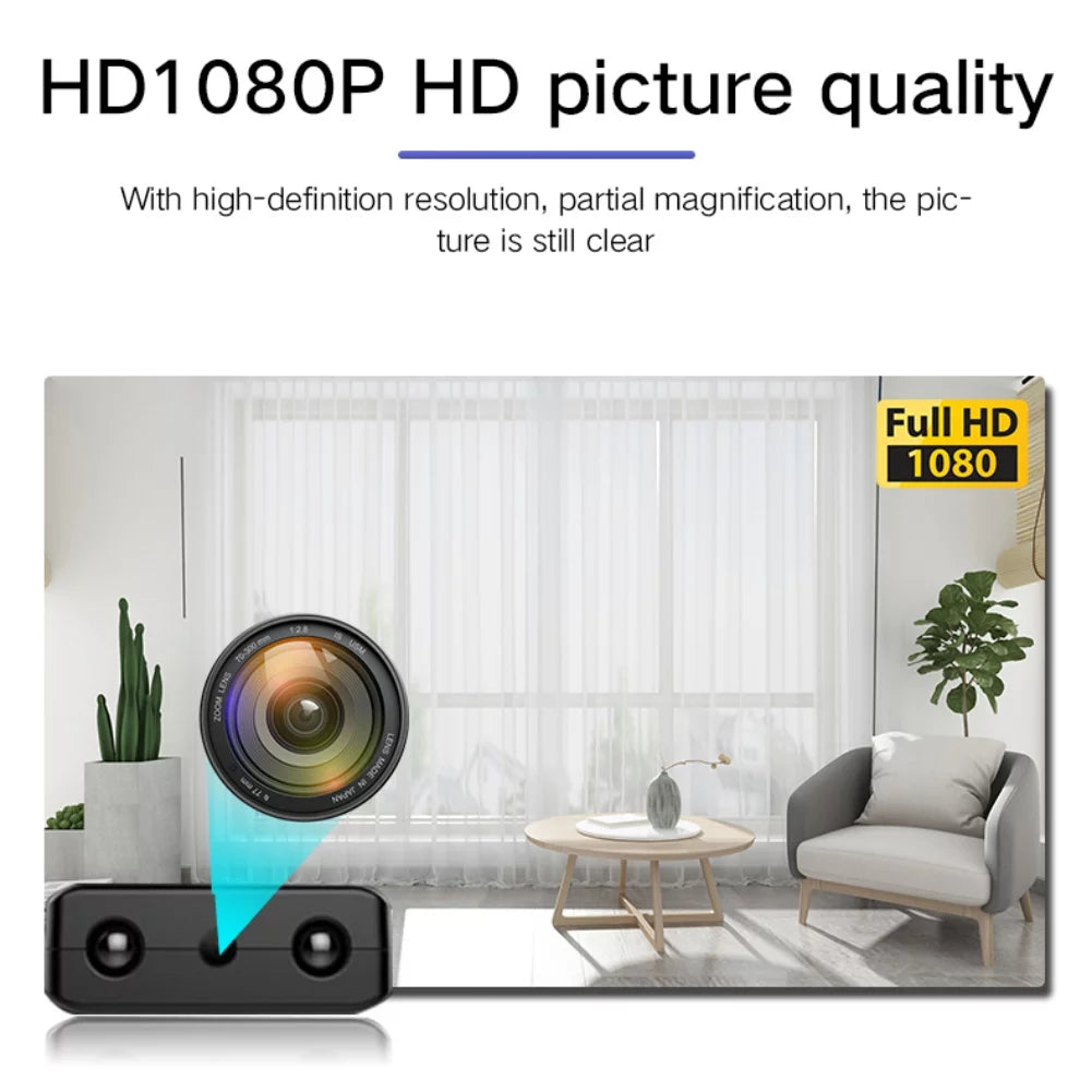 Mini HD Überwachungskamera WLAN Innen Nachtsicht Kompakt Weitwinkel 2