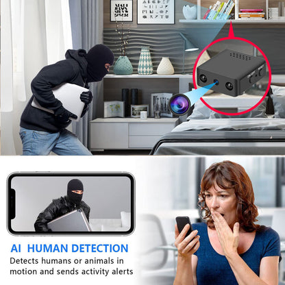 Mini HD Überwachungskamera WLAN Innen Nachtsicht Kompakt Weitwinkel 3