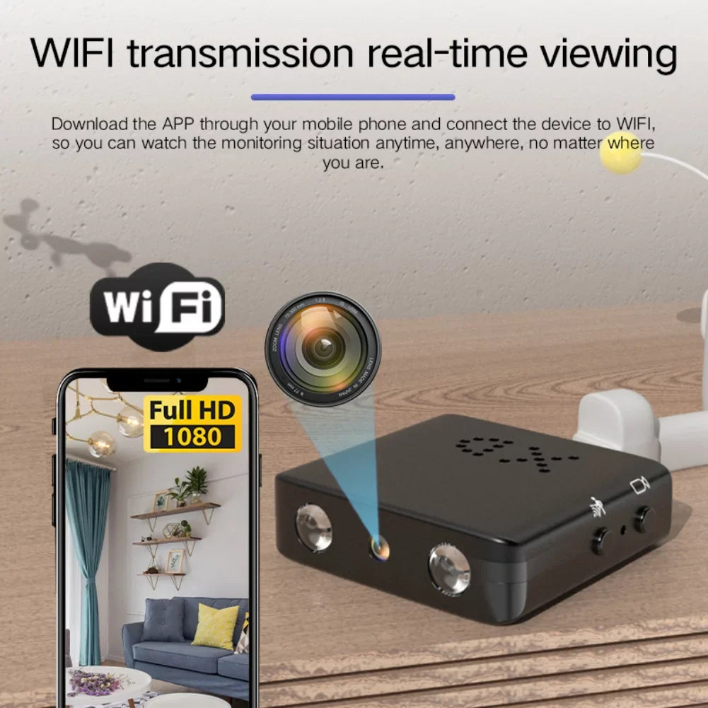 Mini HD Überwachungskamera WLAN Innen Nachtsicht Kompakt Weitwinkel 5