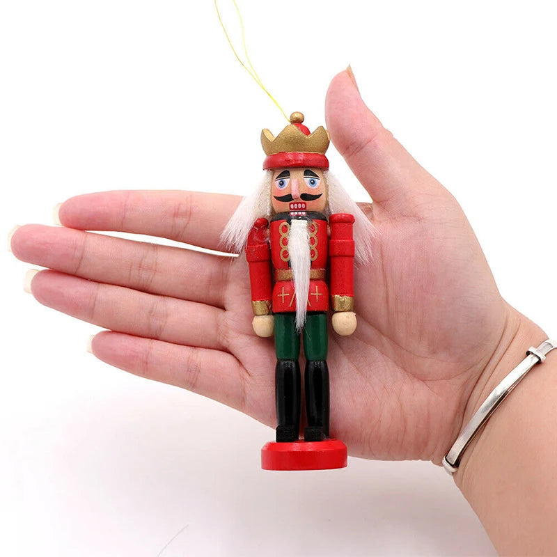 Mini Notenkraker Ornament Set 6 Stück Holz Weihnachtsbaum Dekoration 5