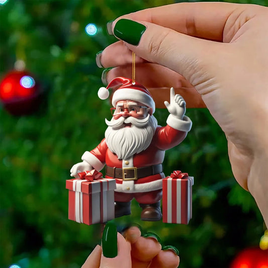Mini Weihnachtsmann Dekorationen Set mit 3 Figuren für Festliche Stimmung – Niedliche Weihnachtsdeko für Ihren Weihnachtsbaum 3