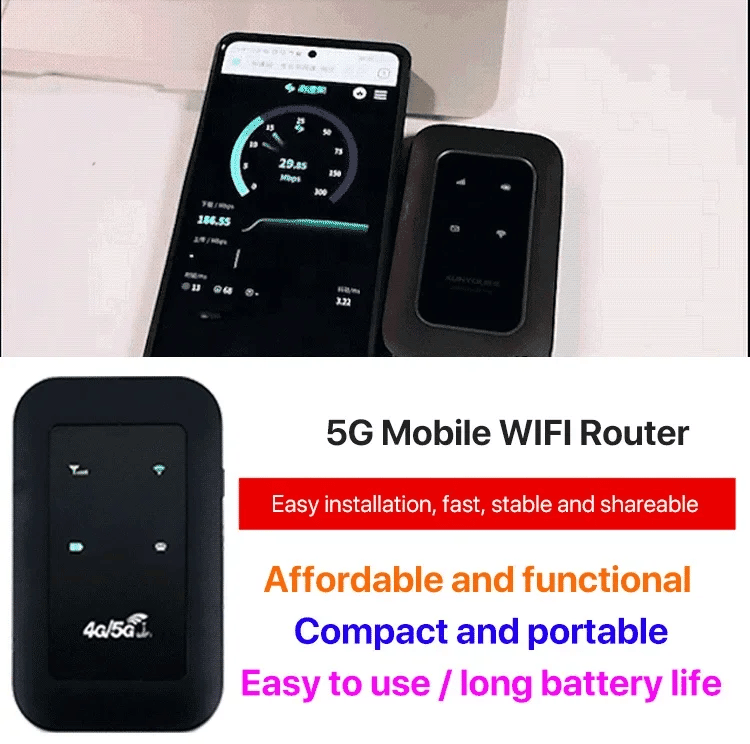 Mobiler WLAN Router 5G Kompakt Hohe Geschwindigkeit Für Unterwegs 6