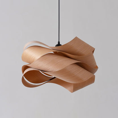 Moderne Pendelleuchte aus Holz mit Handgefertigtem Lampenschirm – Elegante Hängelampe für Esszimmer und Wohnräume 8