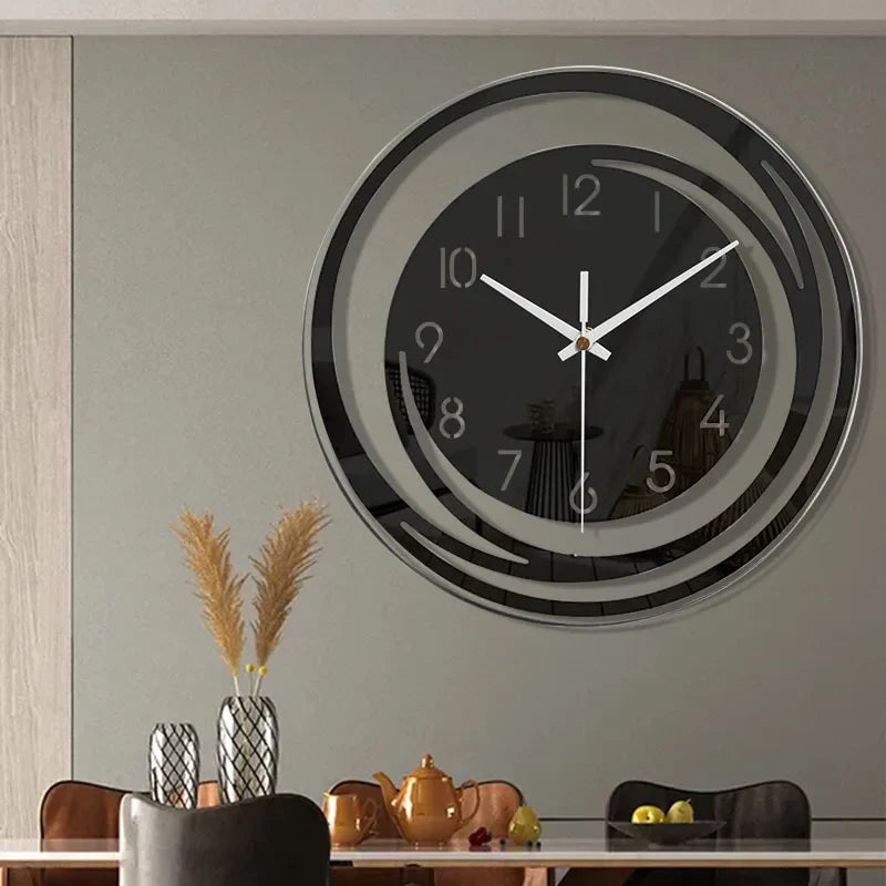 Moderne Schwarze Wanduhr aus Acryl – Geräuschloses Design für Eleganz und Ruhe 0