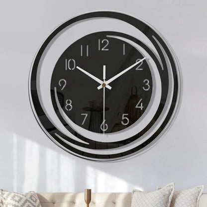 Moderne Schwarze Wanduhr aus Acryl – Geräuschloses Design für Eleganz und Ruhe 1