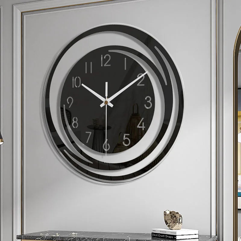 Moderne Schwarze Wanduhr aus Acryl – Geräuschloses Design für Eleganz und Ruhe 3