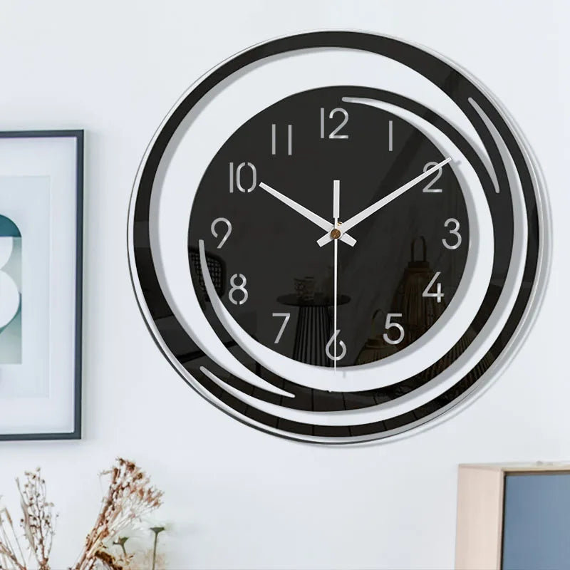 Moderne Schwarze Wanduhr aus Acryl – Geräuschloses Design für Eleganz und Ruhe 5