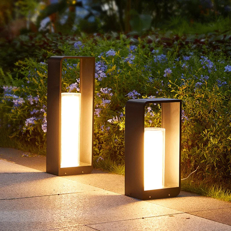 Moderne Solar-Gartenleuchten aus Edelstahl – wasserdichte Außenleuchten 1