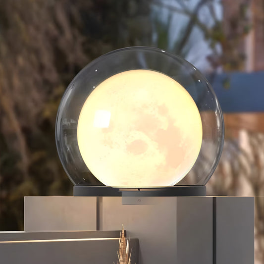 Moderne Solar-Säulenlampe für den Außenbereich – wetterfeste Gartenleuchte mit zweischichtigem Mondlicht-Design 0