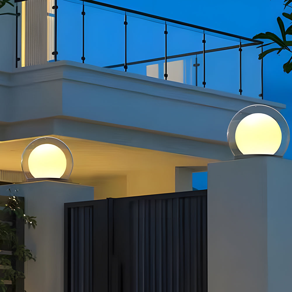 Moderne Solar-Säulenlampe für den Außenbereich – wetterfeste Gartenleuchte mit zweischichtigem Mondlicht-Design 10