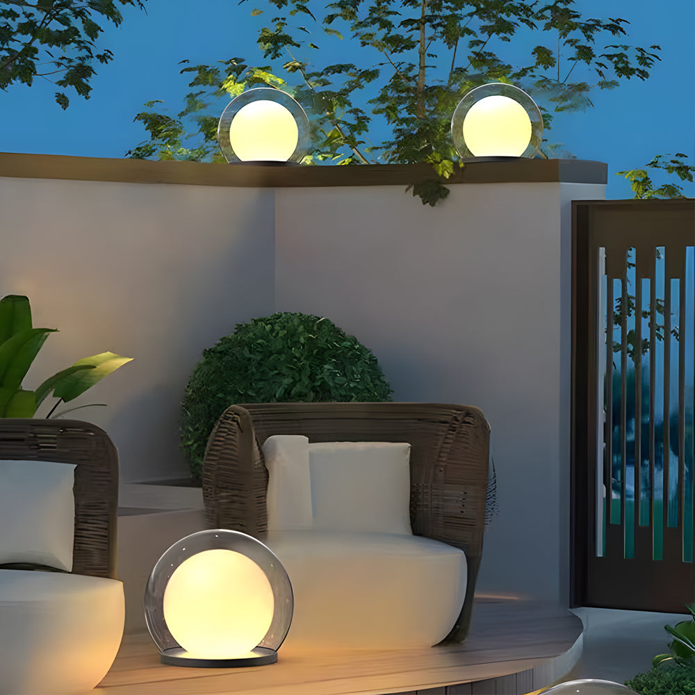 Moderne Solar-Säulenlampe für den Außenbereich – wetterfeste Gartenleuchte mit zweischichtigem Mondlicht-Design 11