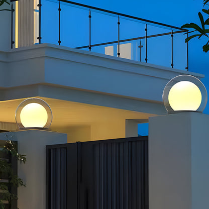 Moderne Solar-Säulenlampe für den Außenbereich – wetterfeste Gartenleuchte mit zweischichtigem Mondlicht-Design 6
