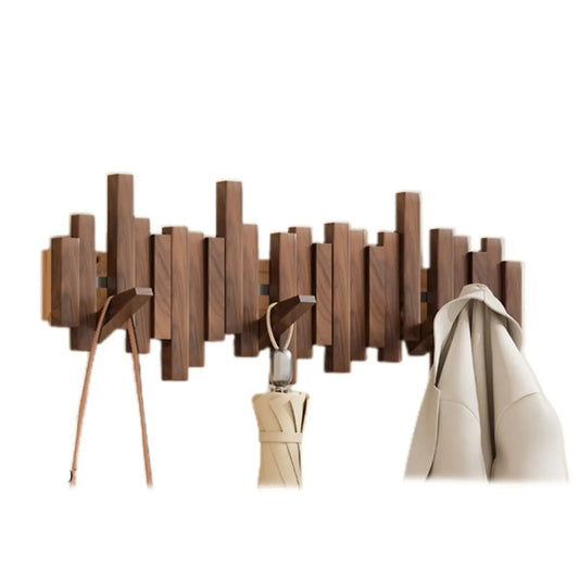 Moderne Wandgarderobe Massivholz Mit Magnetischen Klapphaken Minimalistisches Design 0
